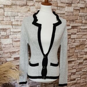 Tulle Chic Gray and Black Cardigan